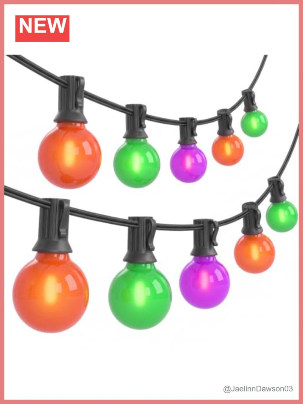 50FT G40 LED Halloween String Lights 25 Bulbs Shatterproof Weatherproof